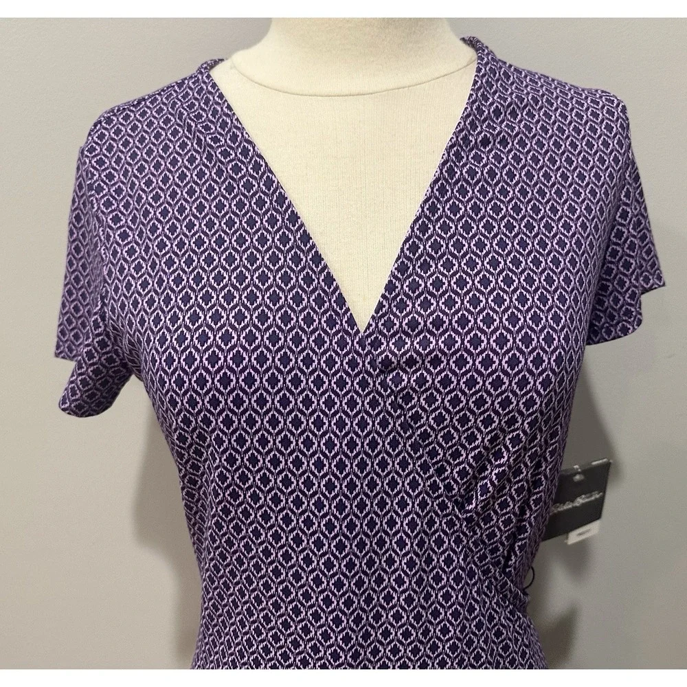 Eddie Bauer Aster Wrap Dress Amethyst Women's Petite Small Hiking Travel‎ NWT - Picture 3 of 10